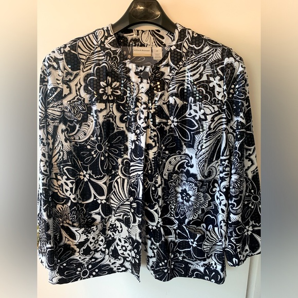 Alfred Dunner Woman Floral Sequined Jacket - Picture 1 of 5